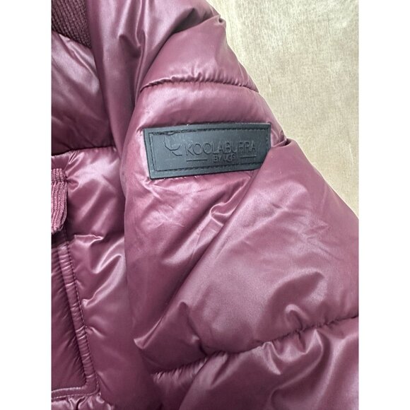 Koolaburra By UGG Corduroy Nylon Mid Weight Puffer Jacket Wine Color XL NWTs - Picture 3 of 8